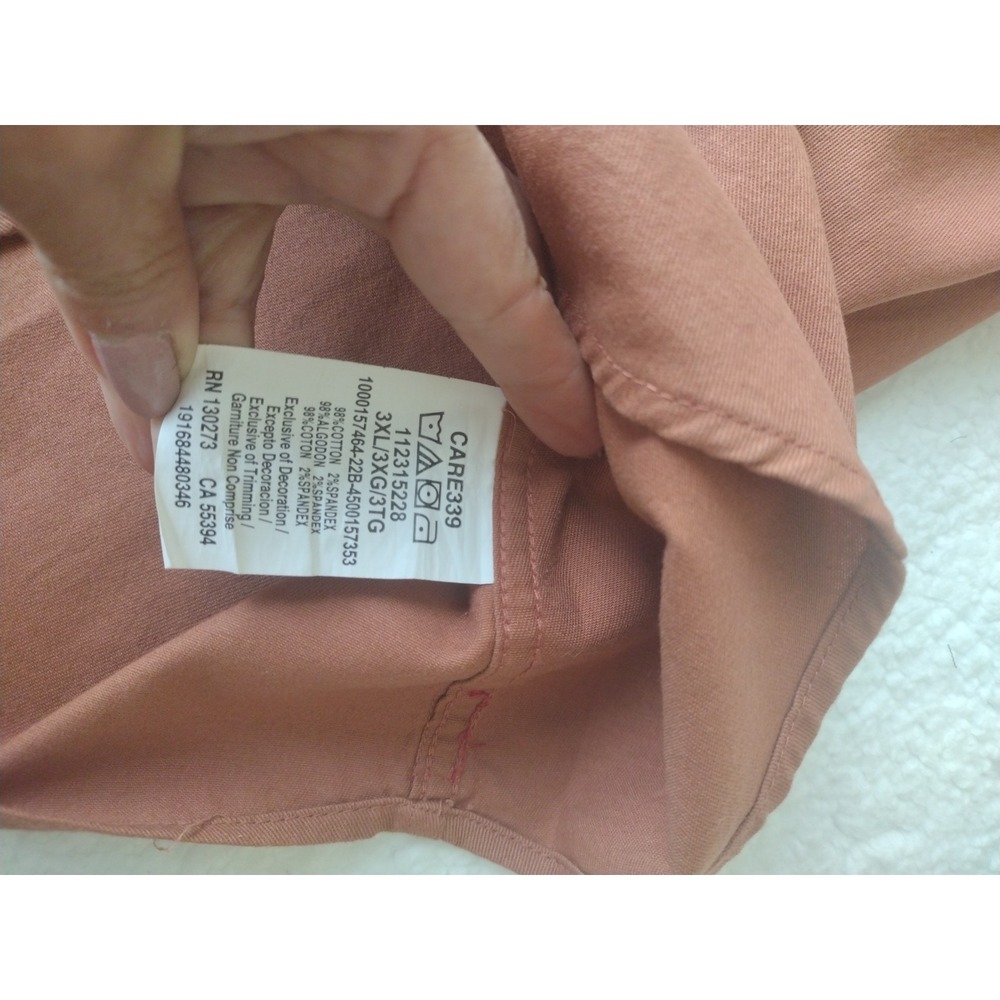 Wrangler Button Up Shirt Men 3XL Pumpkin Spice Casual Short Sleeve Pockets - Picture 7 of 8